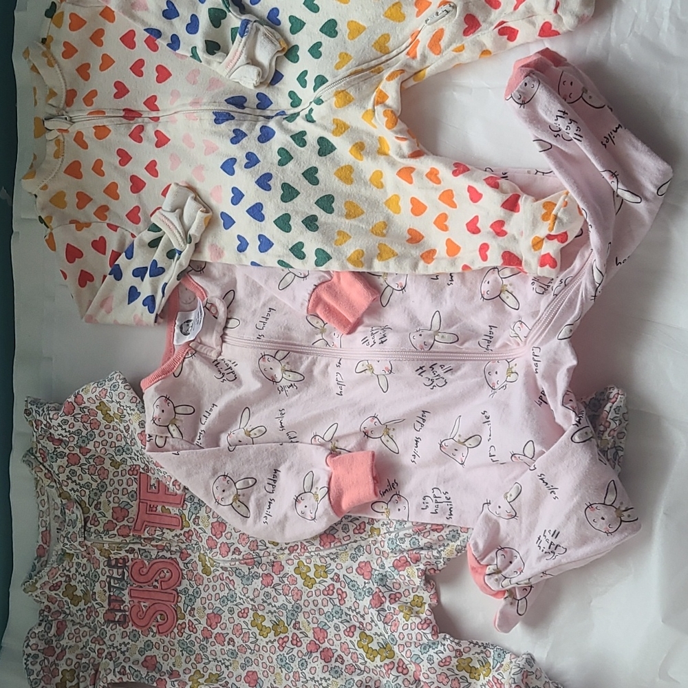 0-3 months footie sleepers. Bundle of 3